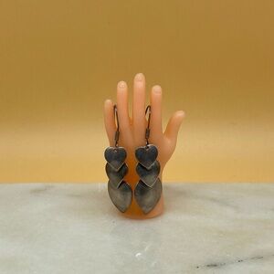 Vintage pendant earrings 3 hearts Mexico silver 925 - 00G04B